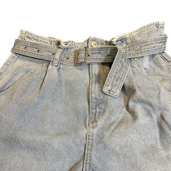 We The Free Pleated Belted High Rise Women's Light Denim Jeans Size 28 - Picture 7 of 13